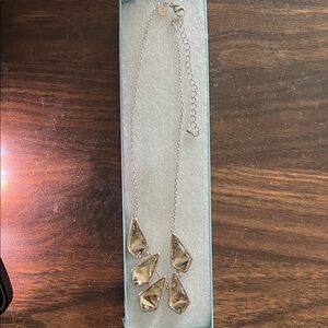 Touchstone Crystal Kite Necklace- Silver Shade